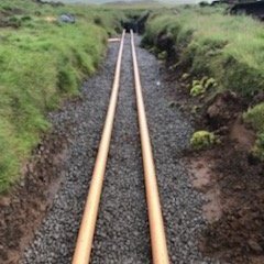 Unnið við vatnsból í landi Hávarsstaða og Neðra-Skarðs.