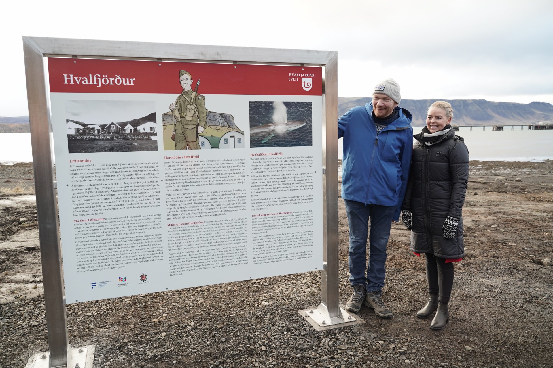 Gísli Einarsson og Linda Björk Pálsdóttir, sveitarstjóri Hvalfjarðarsveitar.