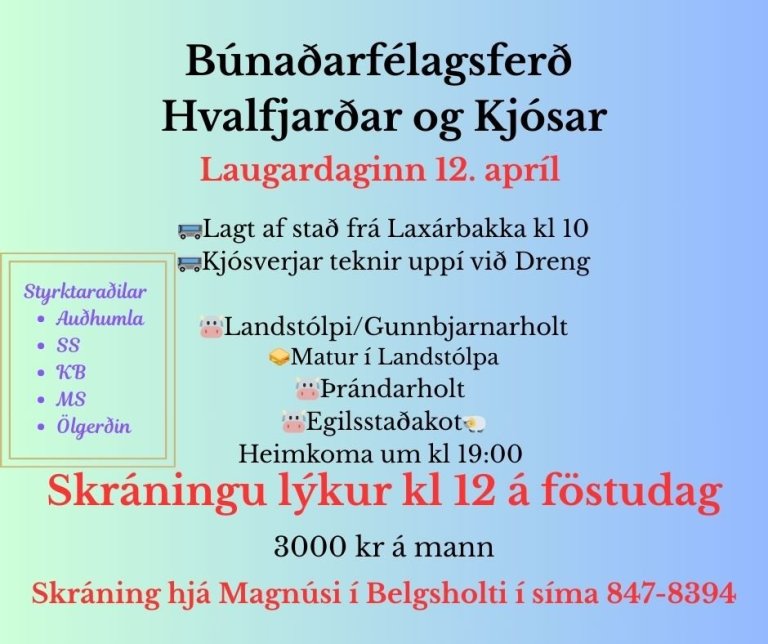 Búnaðarfélagsferð Hvalfjarðar og Kjósar