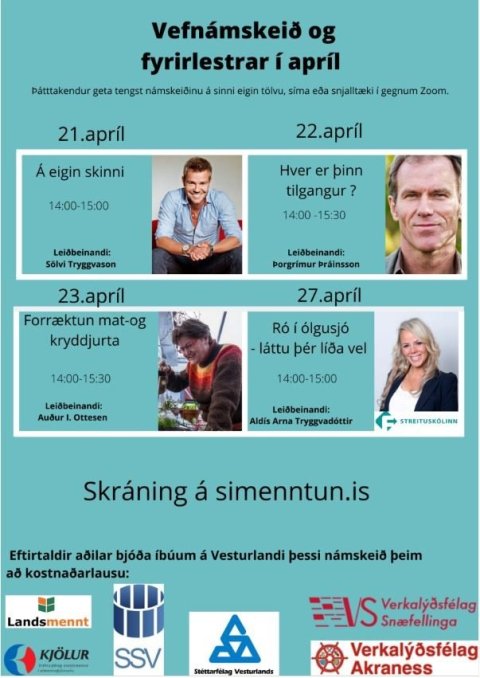 Námskeið fyrir íbúa á Vesturlandi